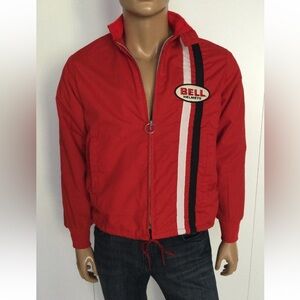 Vintage Swingster Bell Helmets Red Racing Jacket Size M